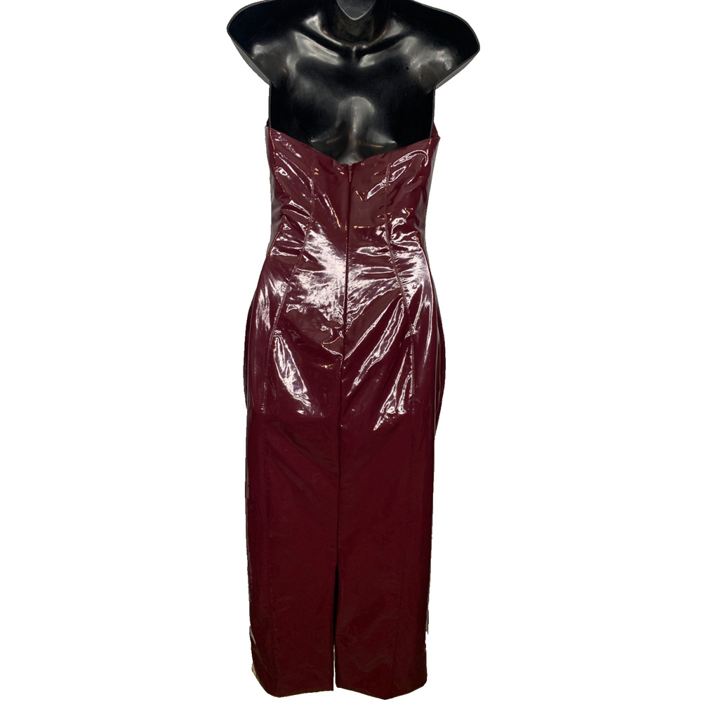 BabyBoo Women's Small Maroon Polyurethane Halter Dress Zip Back - Picture 5 of 10